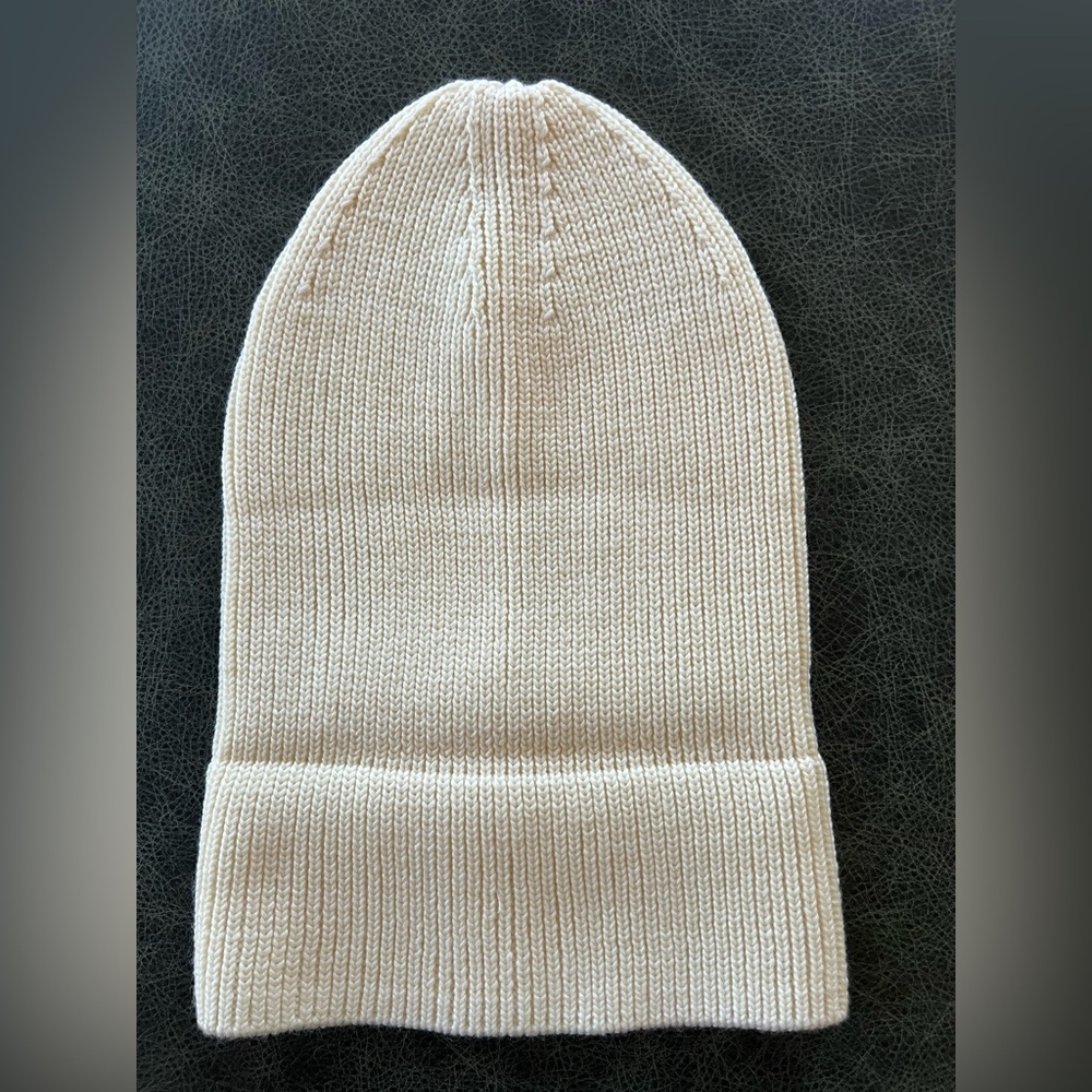 Y-3 Adidas Hat Unisex 100% Wool Knit Beanie Off White One Size - Picture 5 of 10